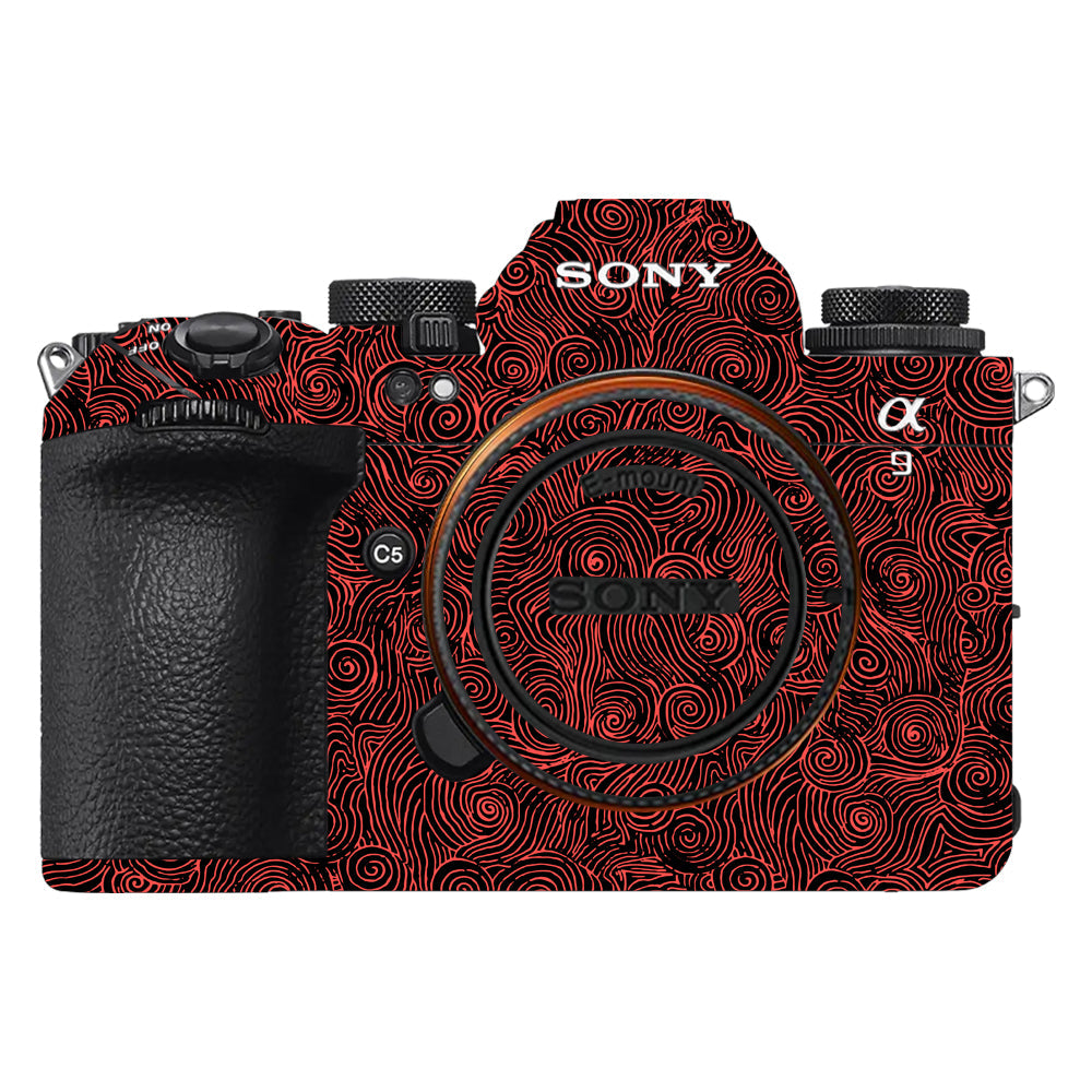 Red Spirals Sony A9III Camera Skins