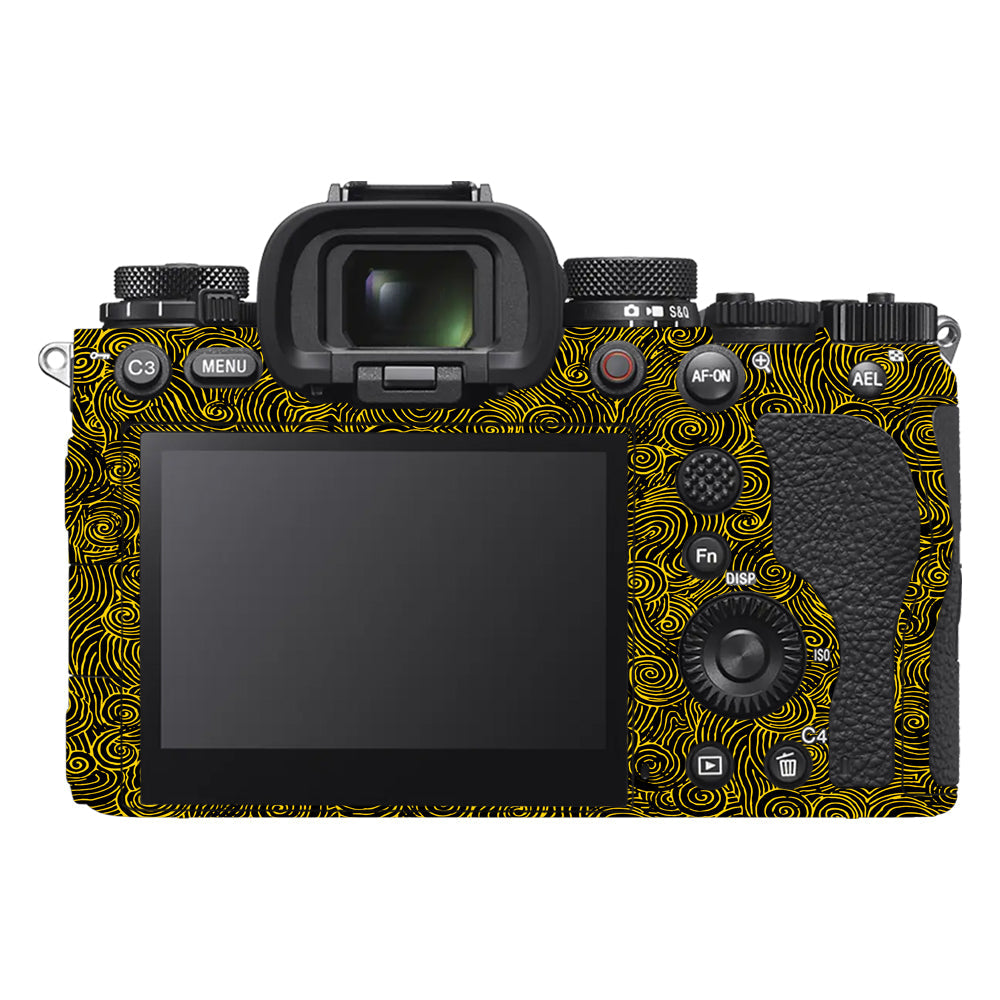 Yellow Spirals Sony A9III Camera Skins