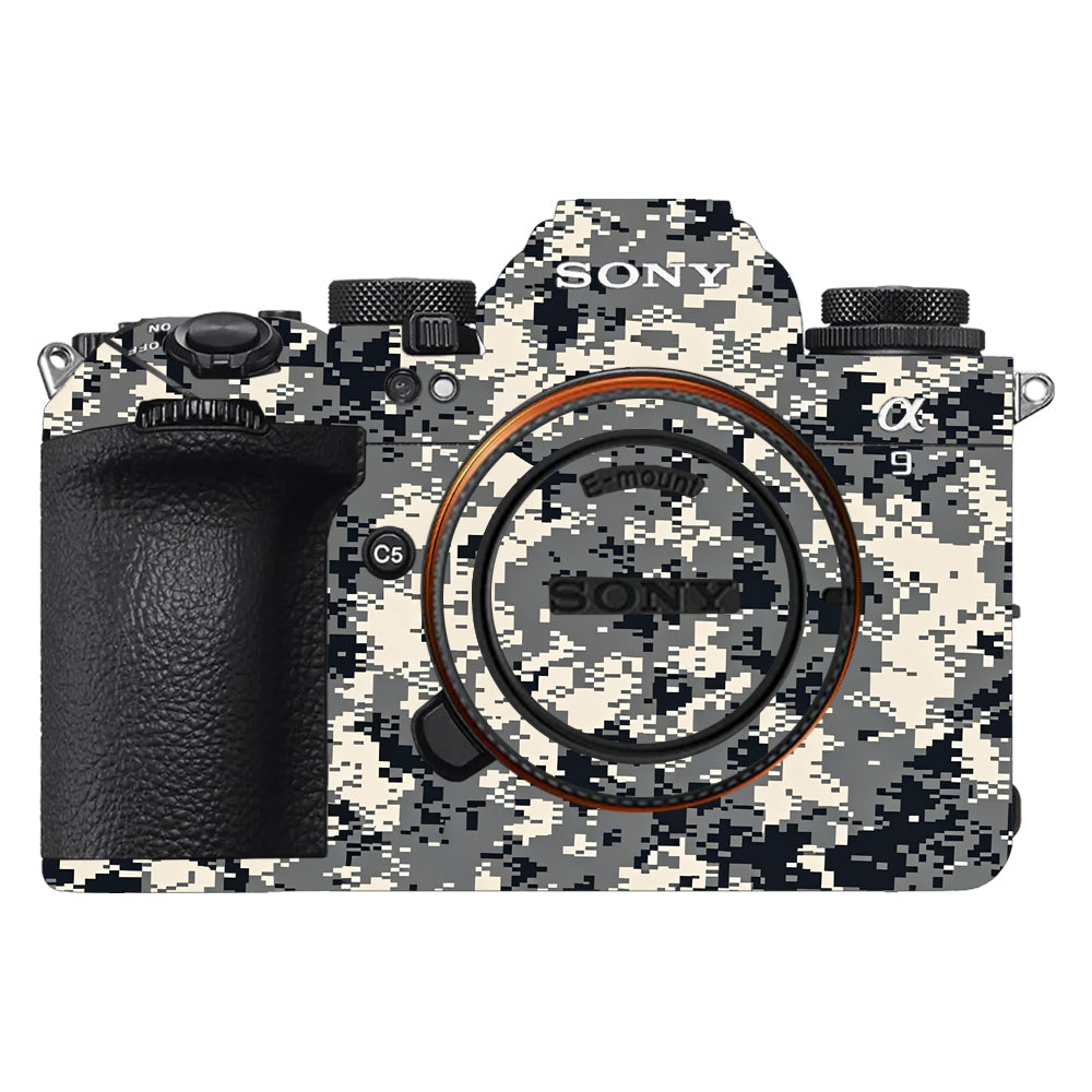 Grey Black Pixel Sony A9III Camera Skins