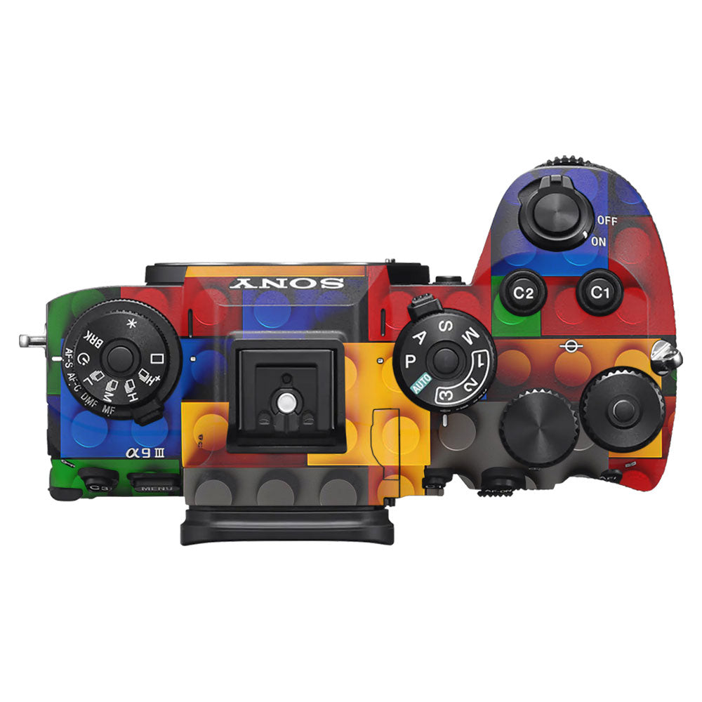 Colorful LEGO Brick Wall Pattern Sony A9III Camera Skin