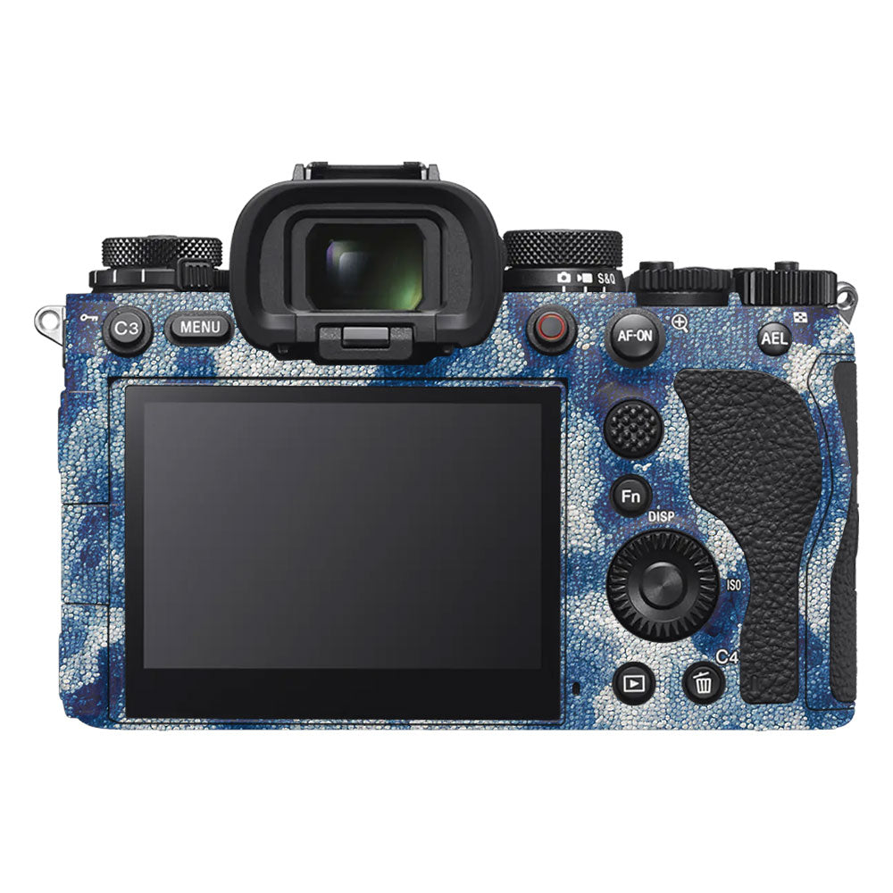 Blue Watercolor Fabric Sony A9III Camera Skin
