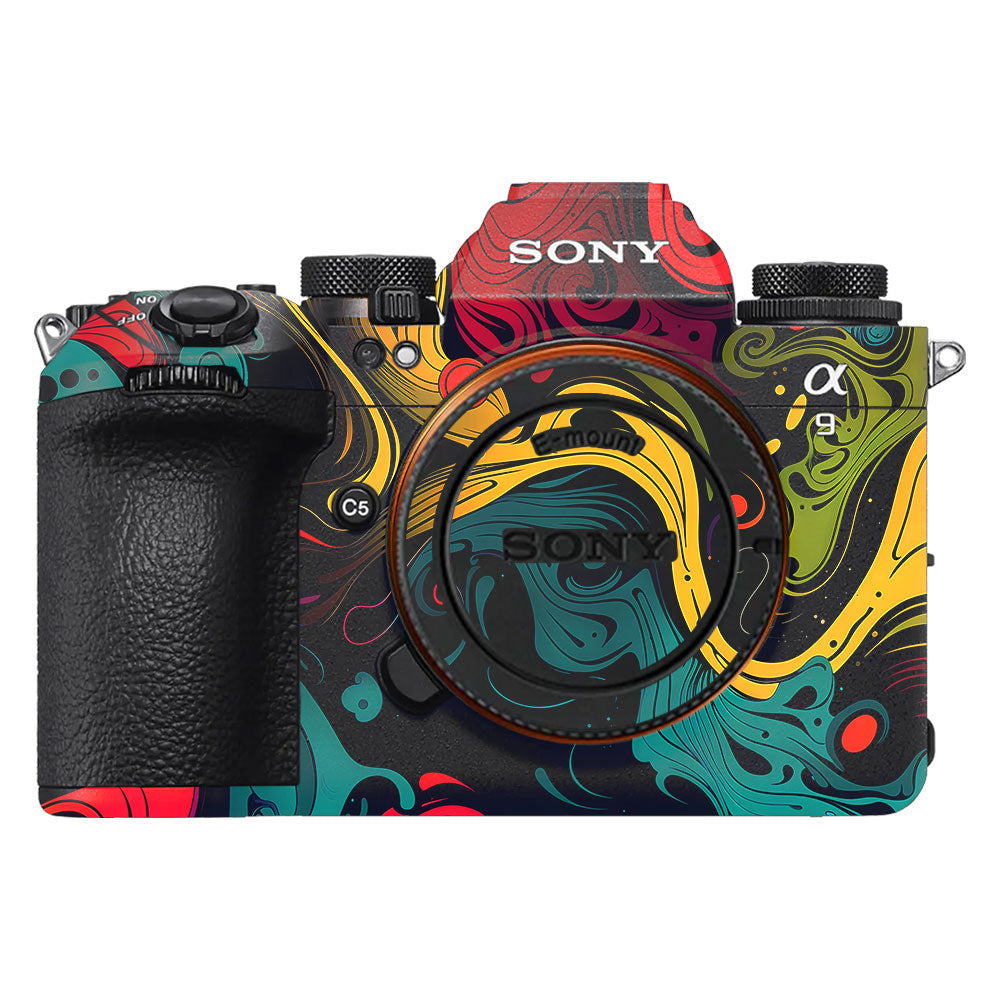 Psychedelic Color Swirl Sony A9III Camera Skin