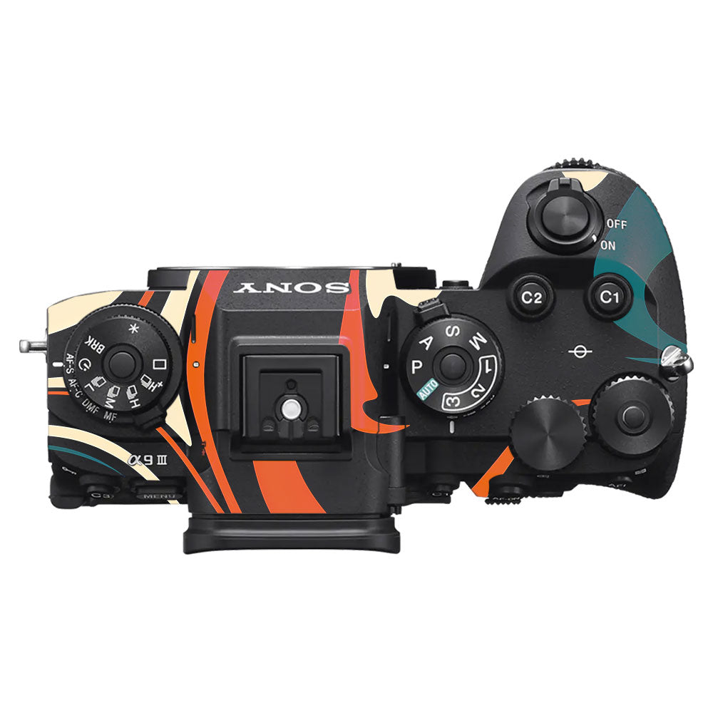 Mid-Century Abstract Swirl Sony A9III Camera Skin