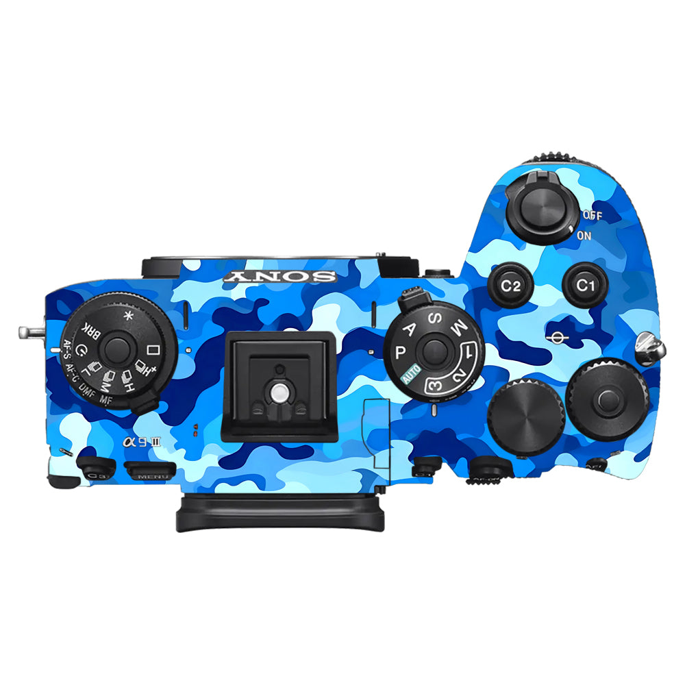 Arctic Blue Camo Pattern Sony A9III Camera Skins