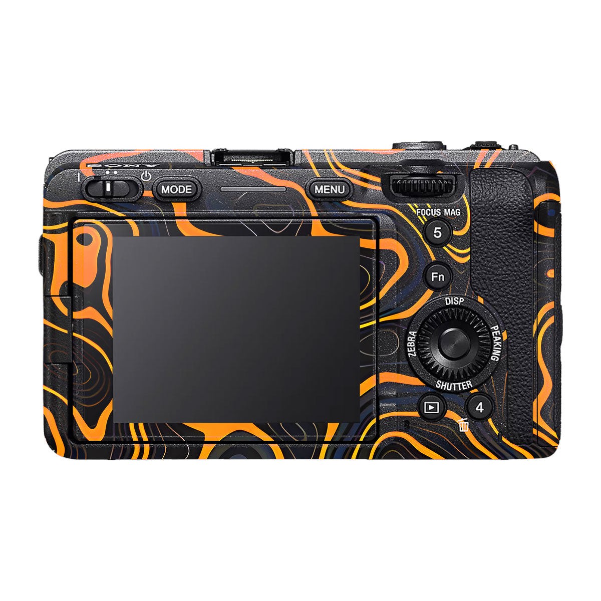 Amber Topographic Waves Sony FX30 Camera Skin