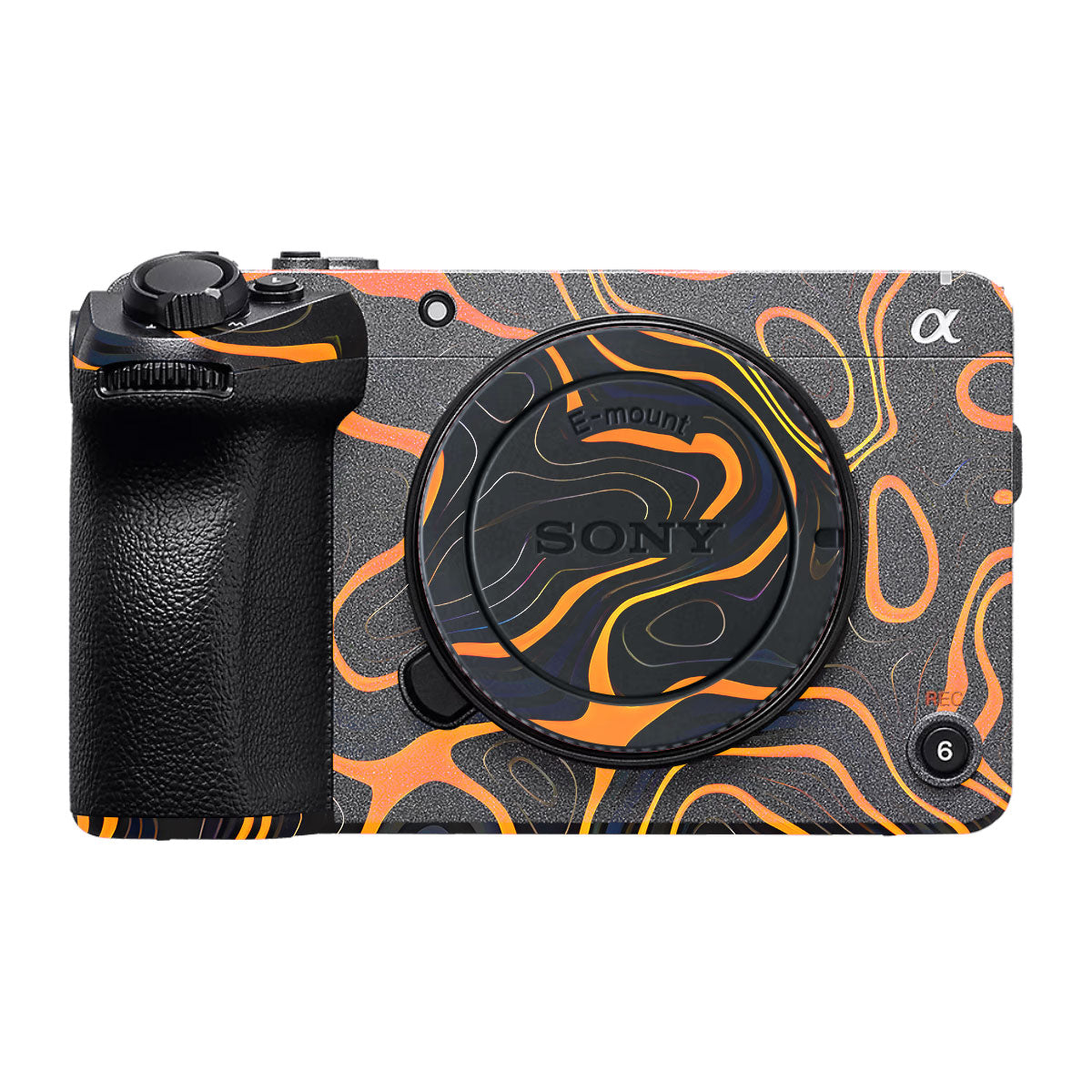 Amber Topographic Waves Sony FX30 Camera Skin