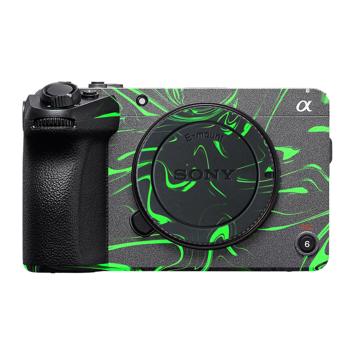 Green Liquid Pattern Sony FX30 Camera Skin
