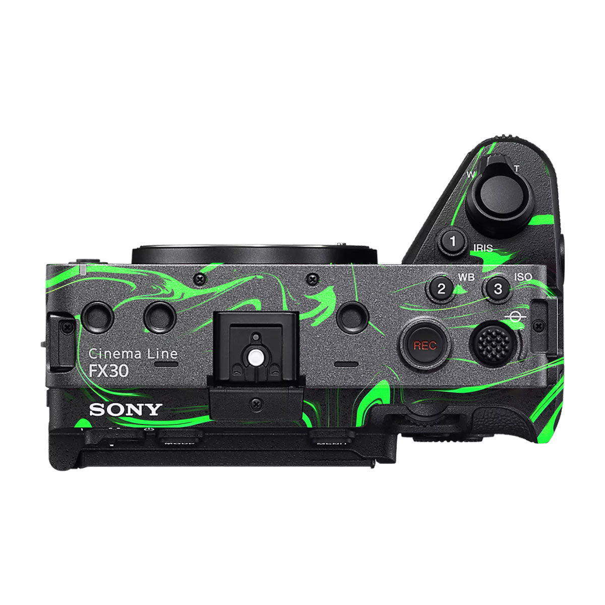 Green Liquid Pattern Sony FX30 Camera Skin