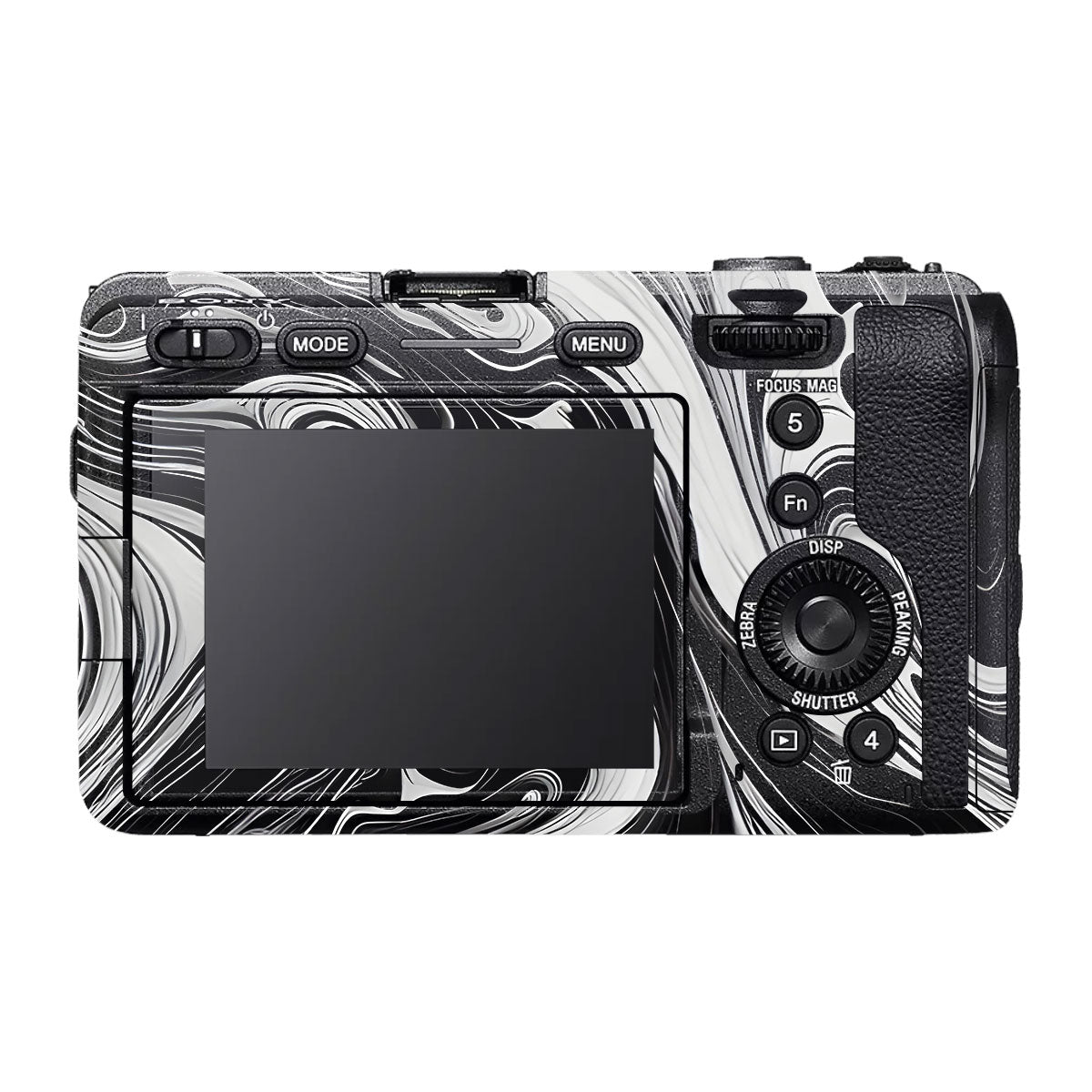 Black and White Marble Sony FX30 Camera Skin