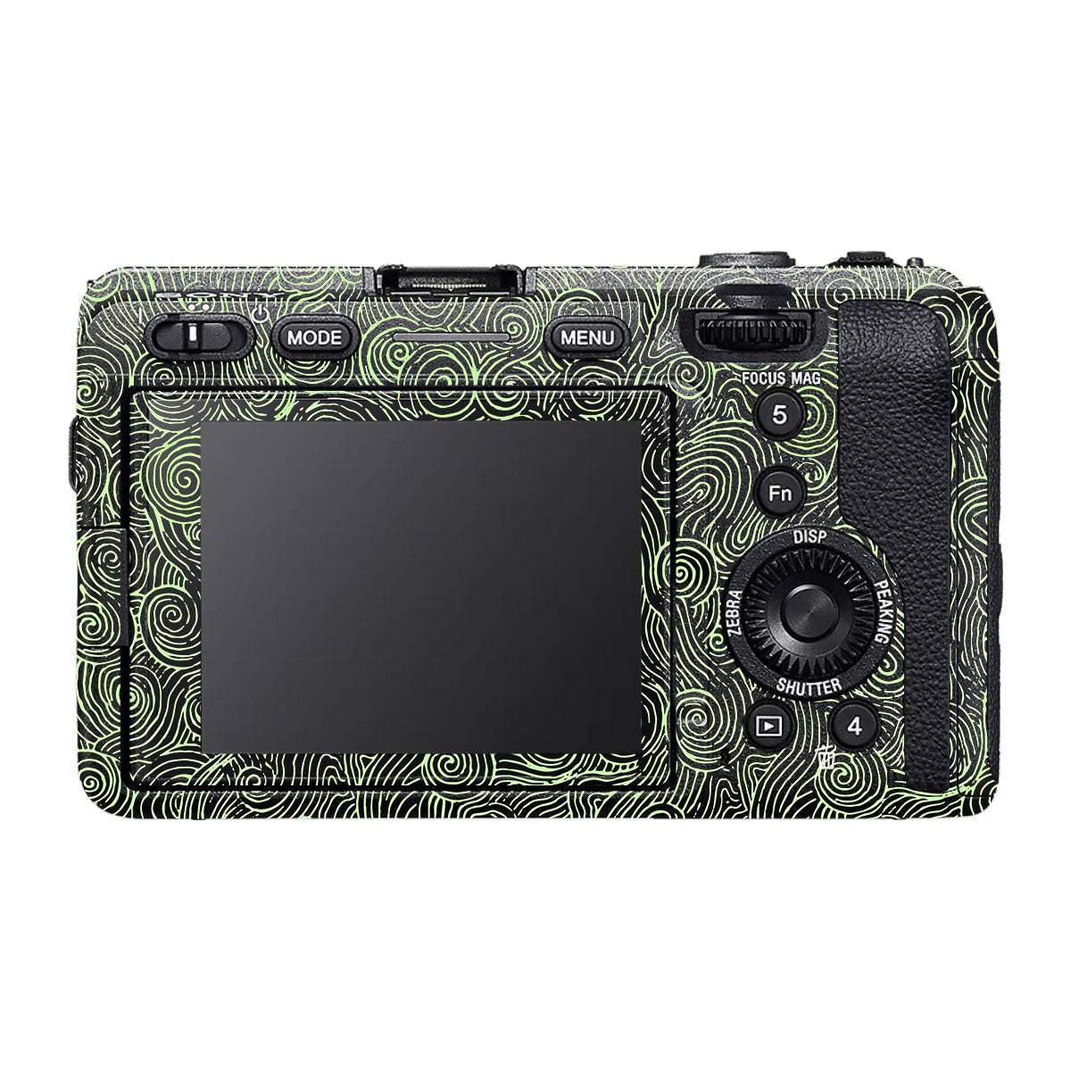 Green Spirals Sony FX30 Camera Skin