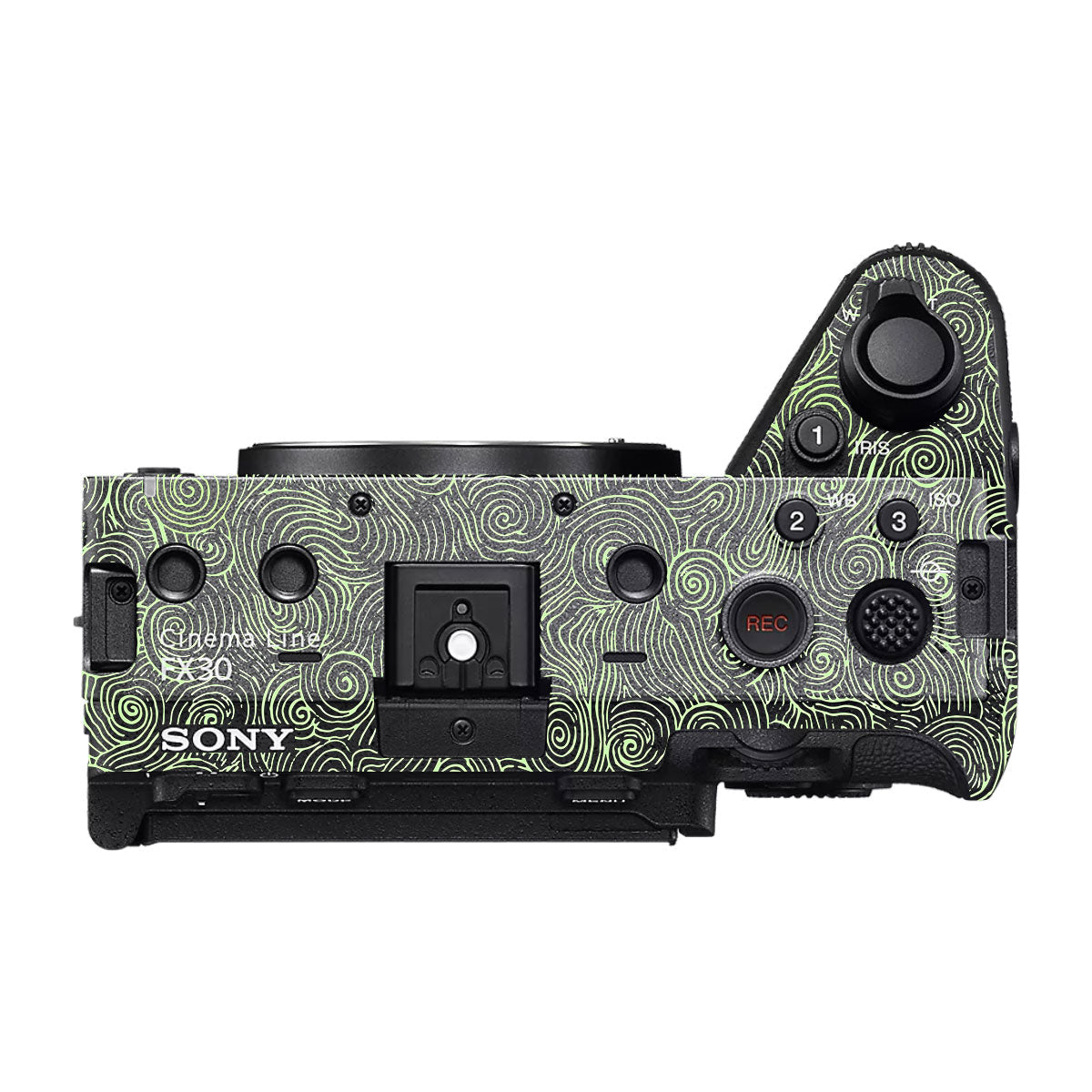Green Spirals Sony FX30 Camera Skin
