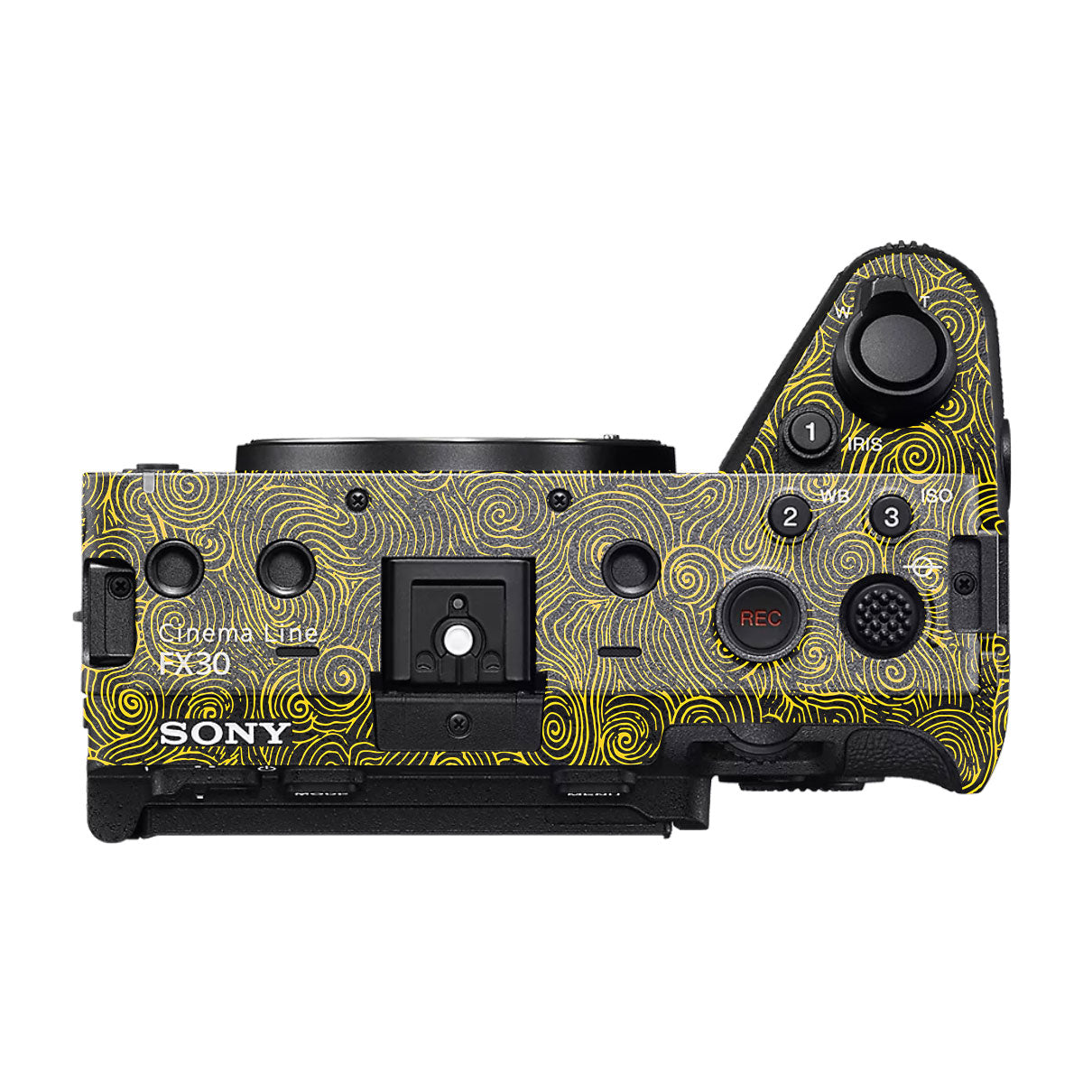 Yellow Spirals Sony FX30 Camera Skin