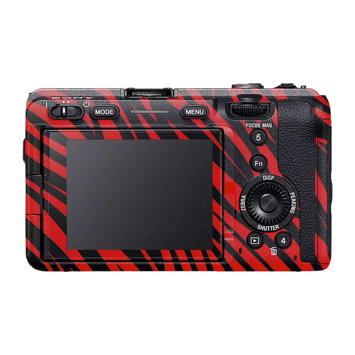 Red and Black Stripes Sony FX30 Camera Skin