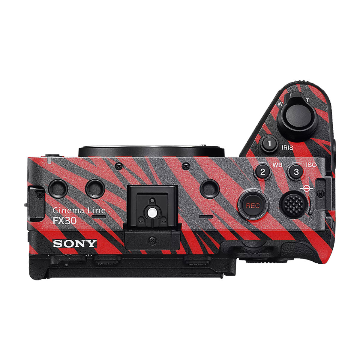 Red and Black Stripes Sony FX30 Camera Skin