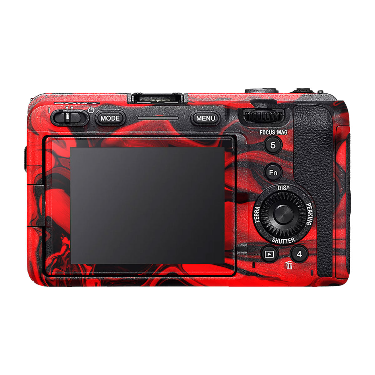 Red Lava Flow Sony FX30 Camera Skin