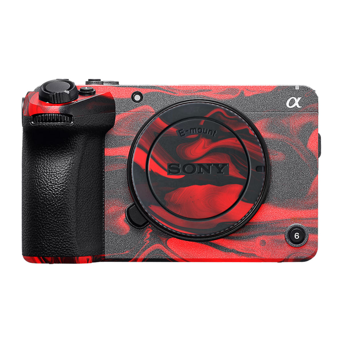 Red Lava Flow Sony FX30 Camera Skin