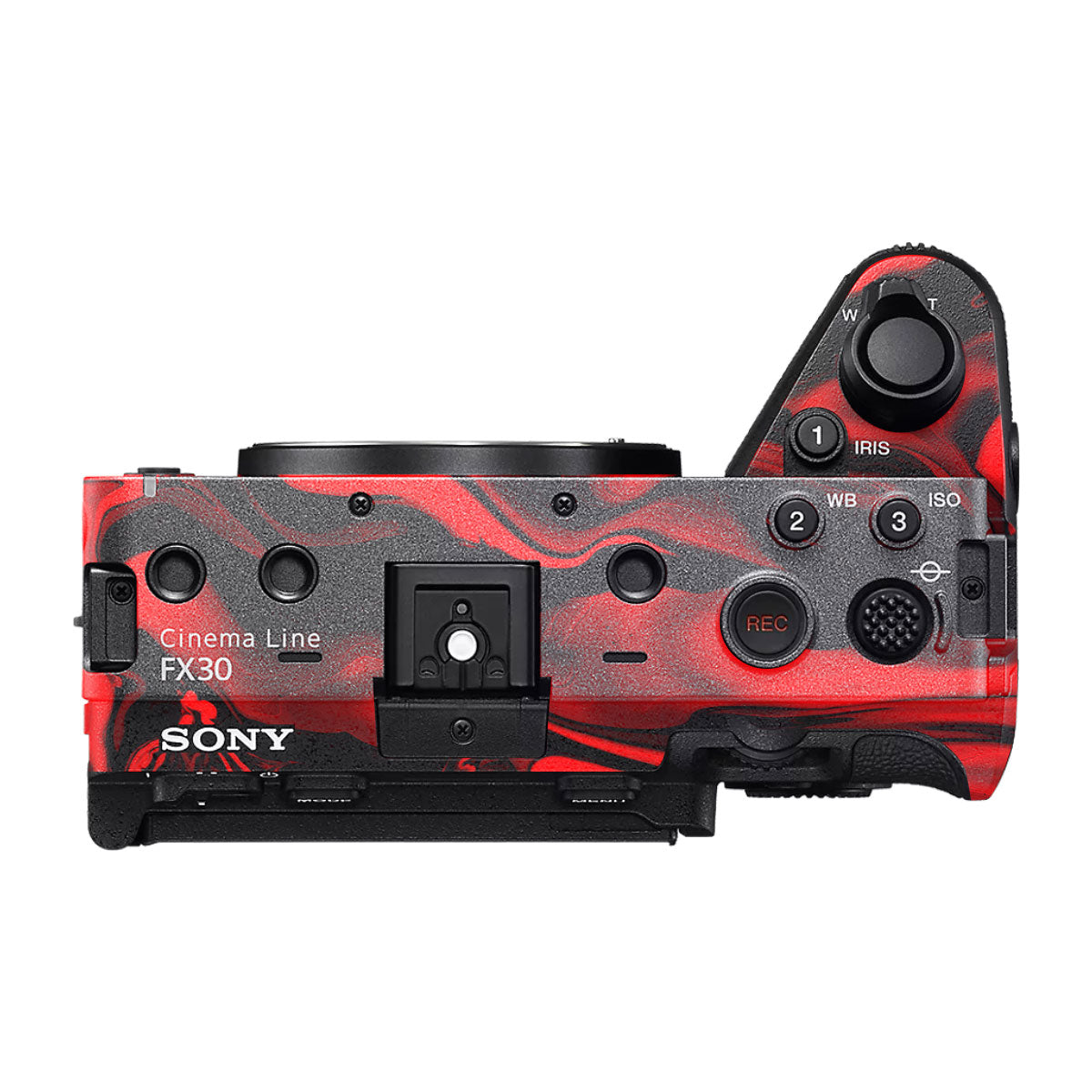 Red Lava Flow Sony FX30 Camera Skin