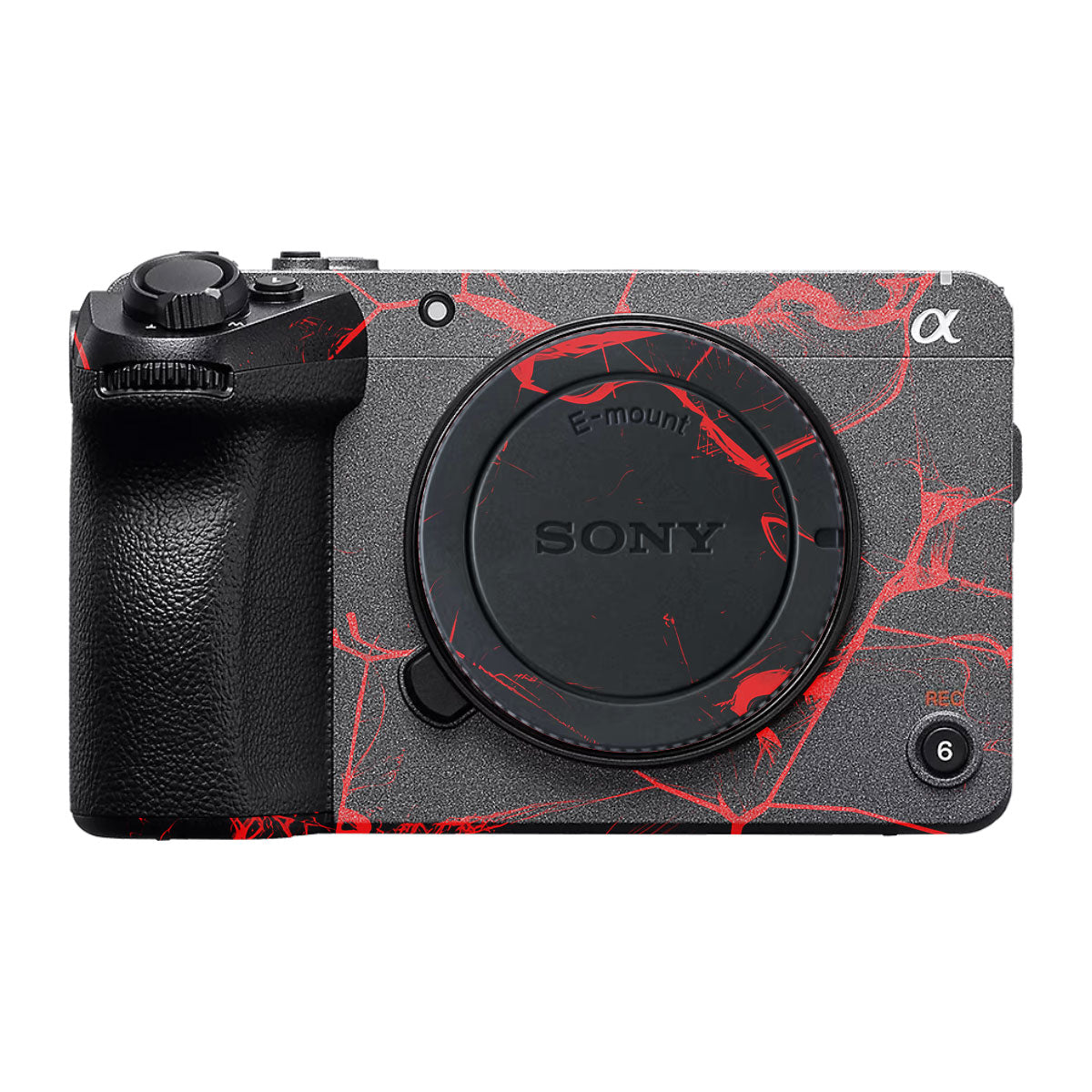 Red Neural Grid Sony FX30 Camera Skin