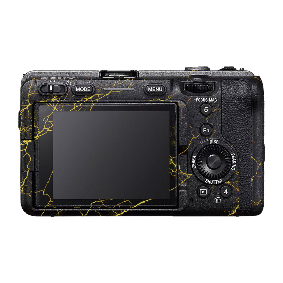 Electric Gold Veins Sony FX30 Camera Skin