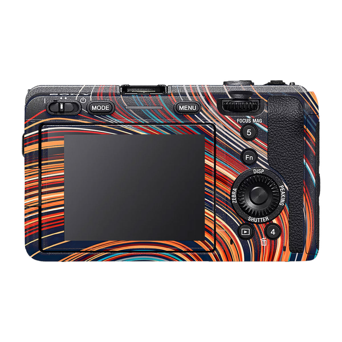 Retro Abstract Striped Swirl Sony FX30 Camera Skin