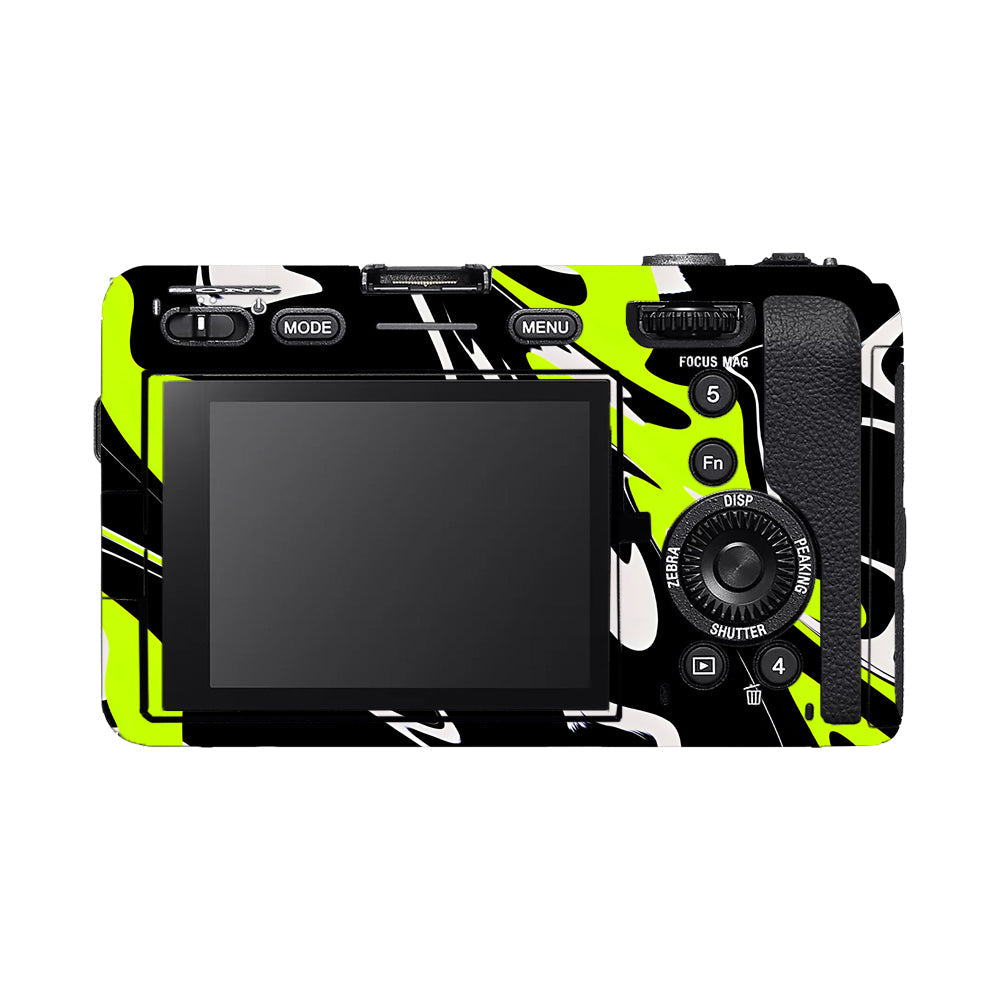 Neon Green and Black Pattern Sony FX3 Camera Skins