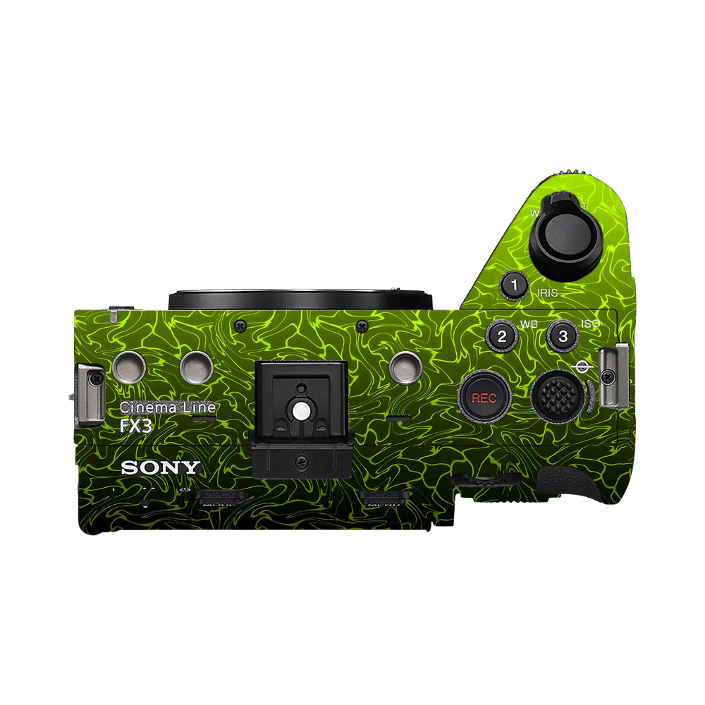 Lime Yellow to Black Gradient Sony FX3 Camera Skins