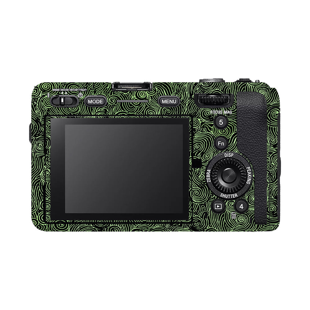 Green Spirals Sony FX3 Camera Skins
