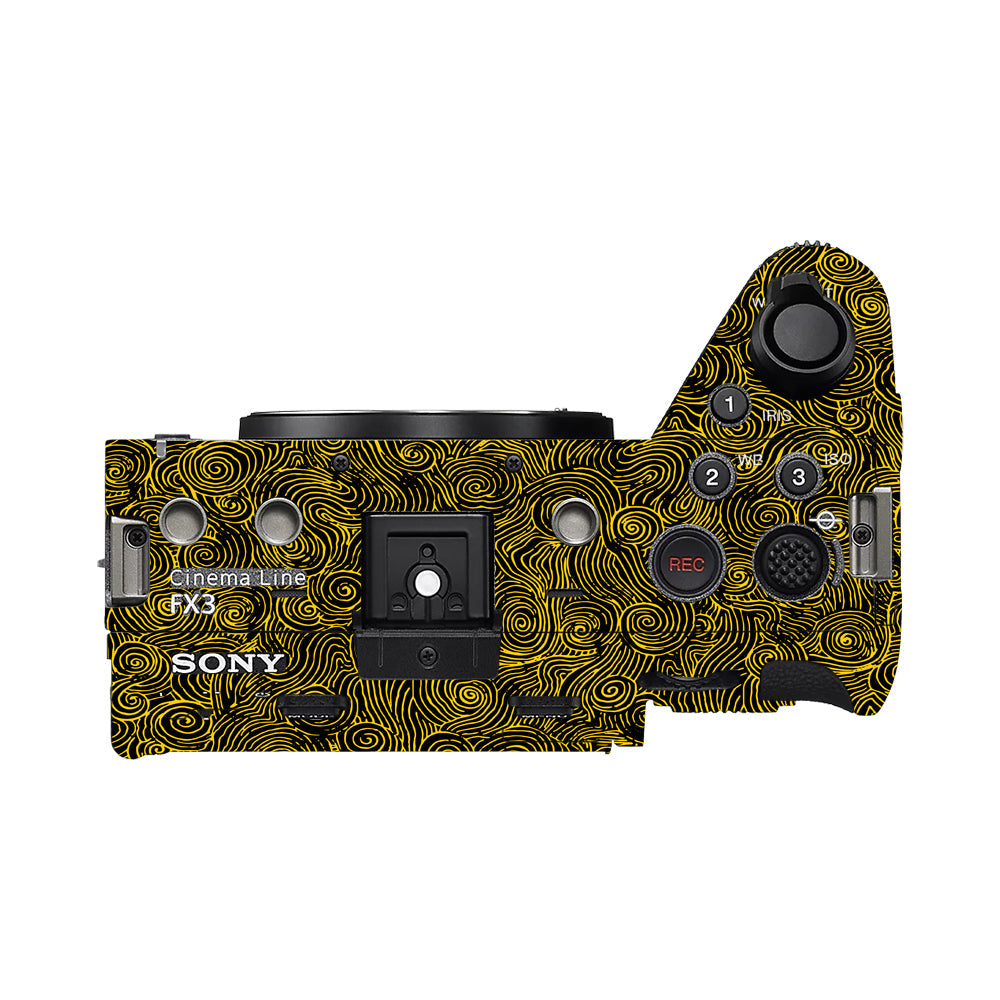 Yellow Spirals Sony FX3 Camera Skins