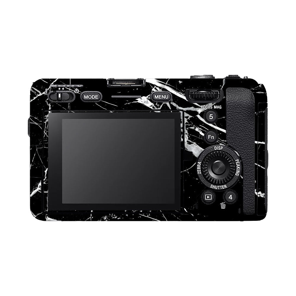 White Veins on Black Sony FX3 Camera Skins
