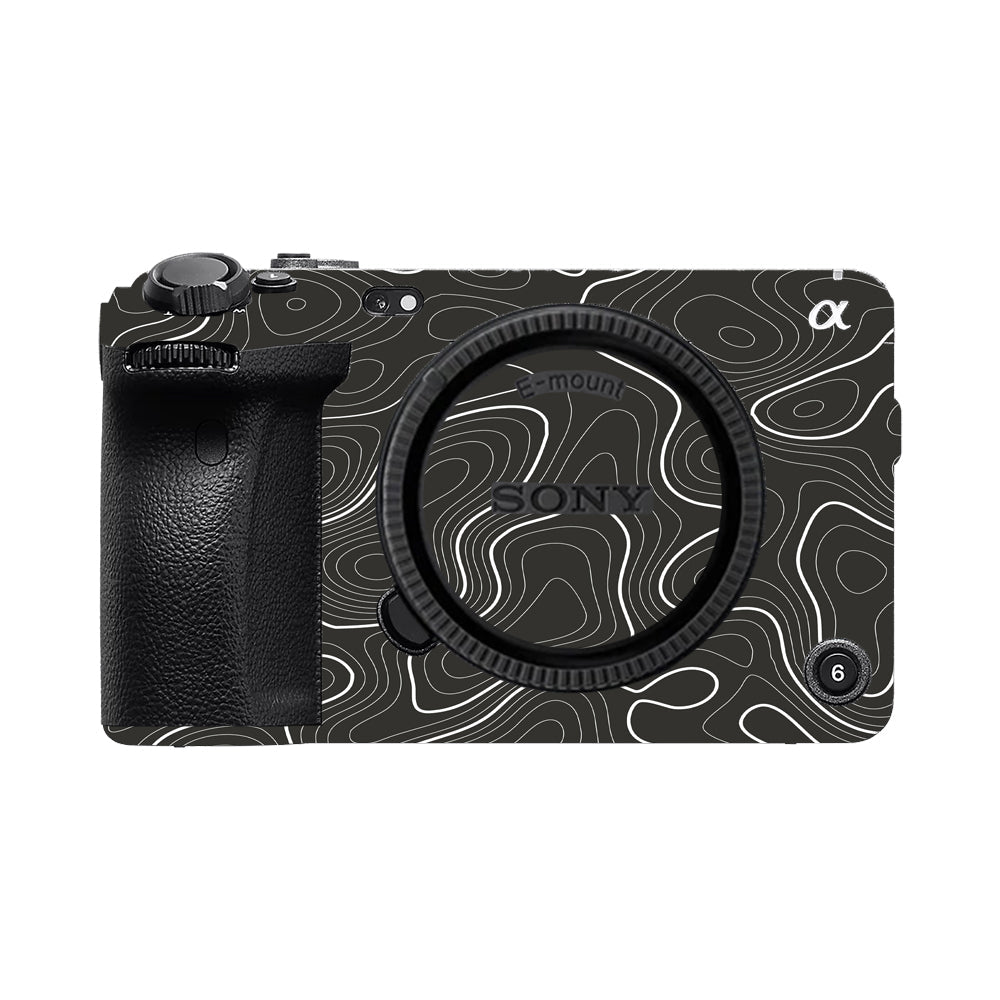 Grayscale Topographic Lines Sony FX3 Camera Skins
