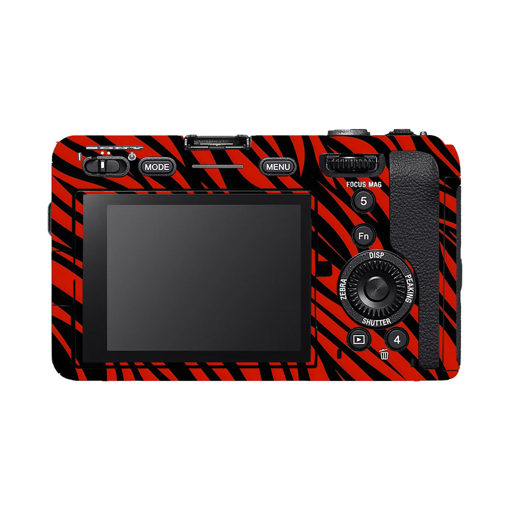Red and Black Stripes Sony FX3 Camera Skins