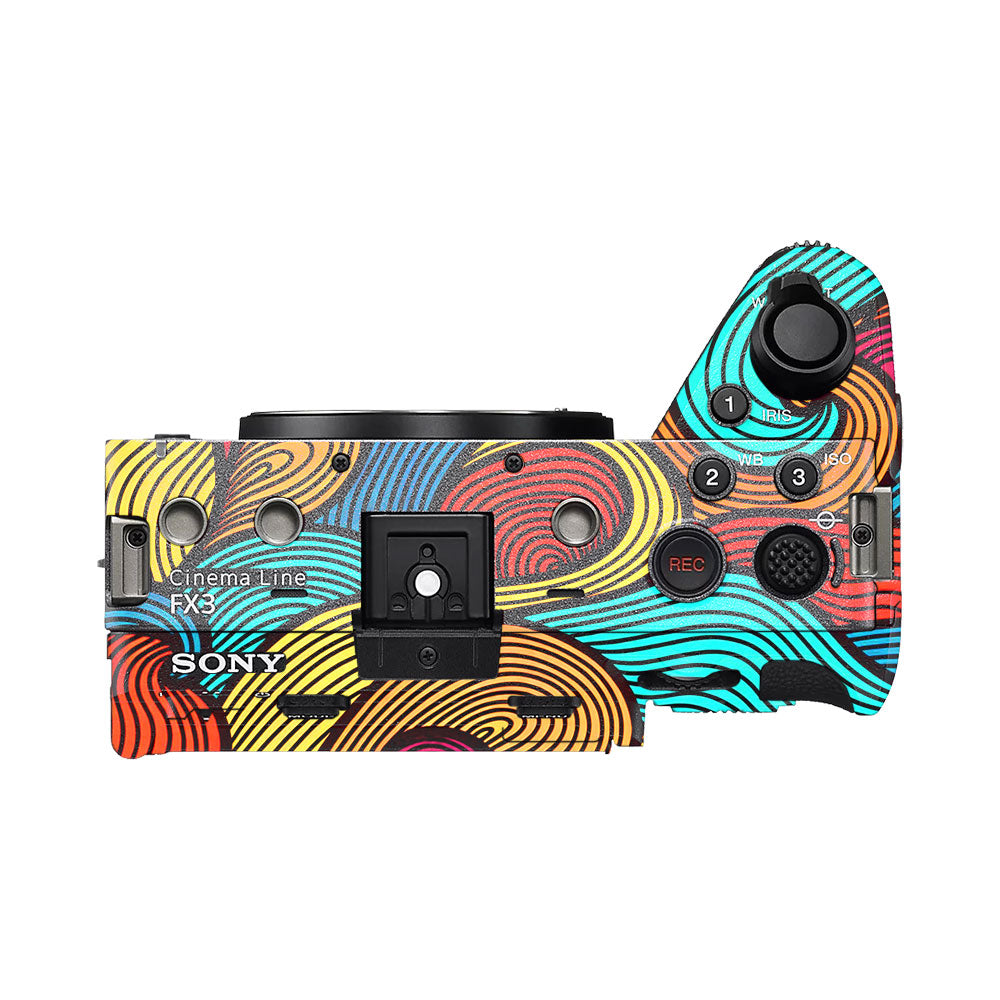 Retro Colorful Doodle Art Pattern Sony FX3 Camera Skin