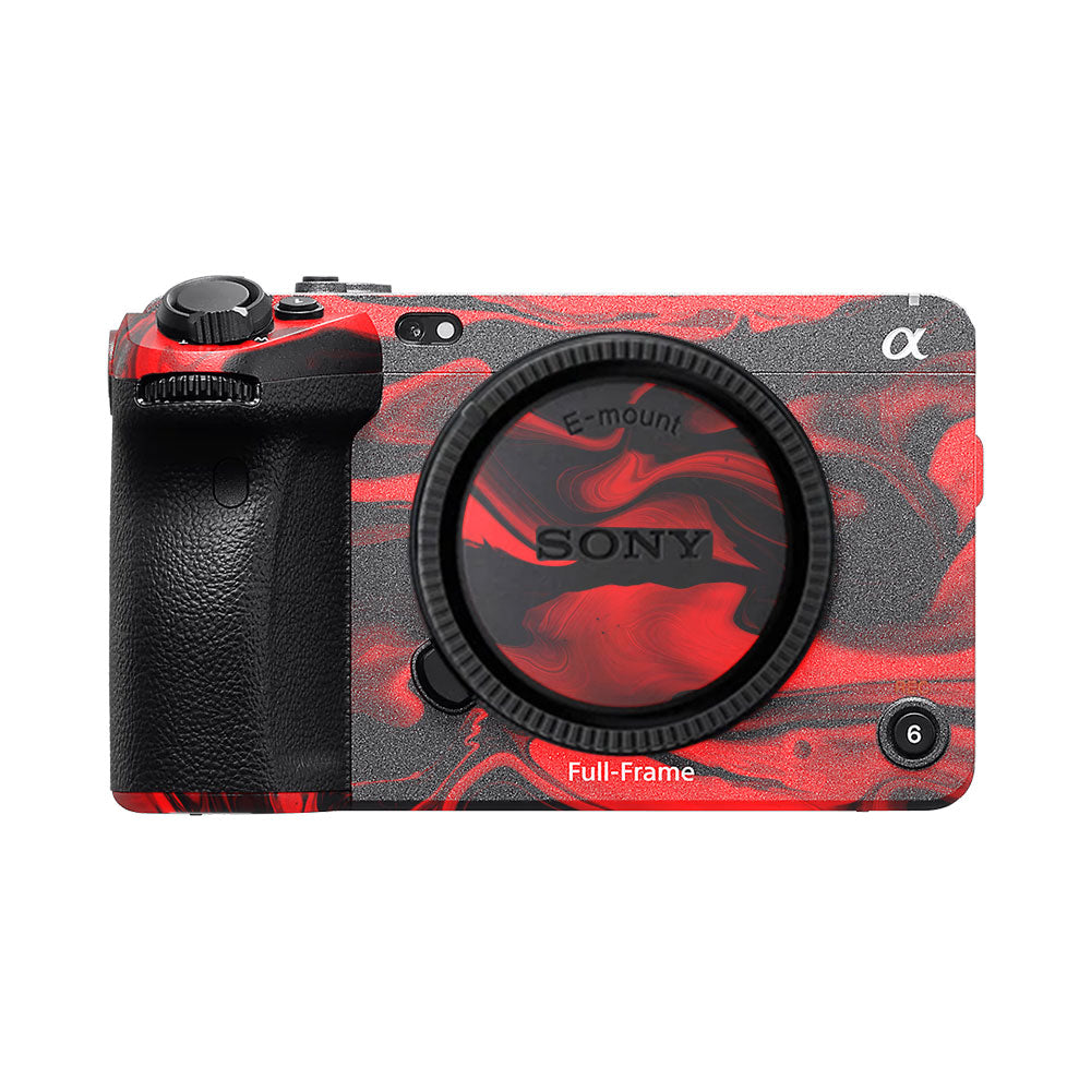 Red Lava Flow Sony FX3 Camera Skin