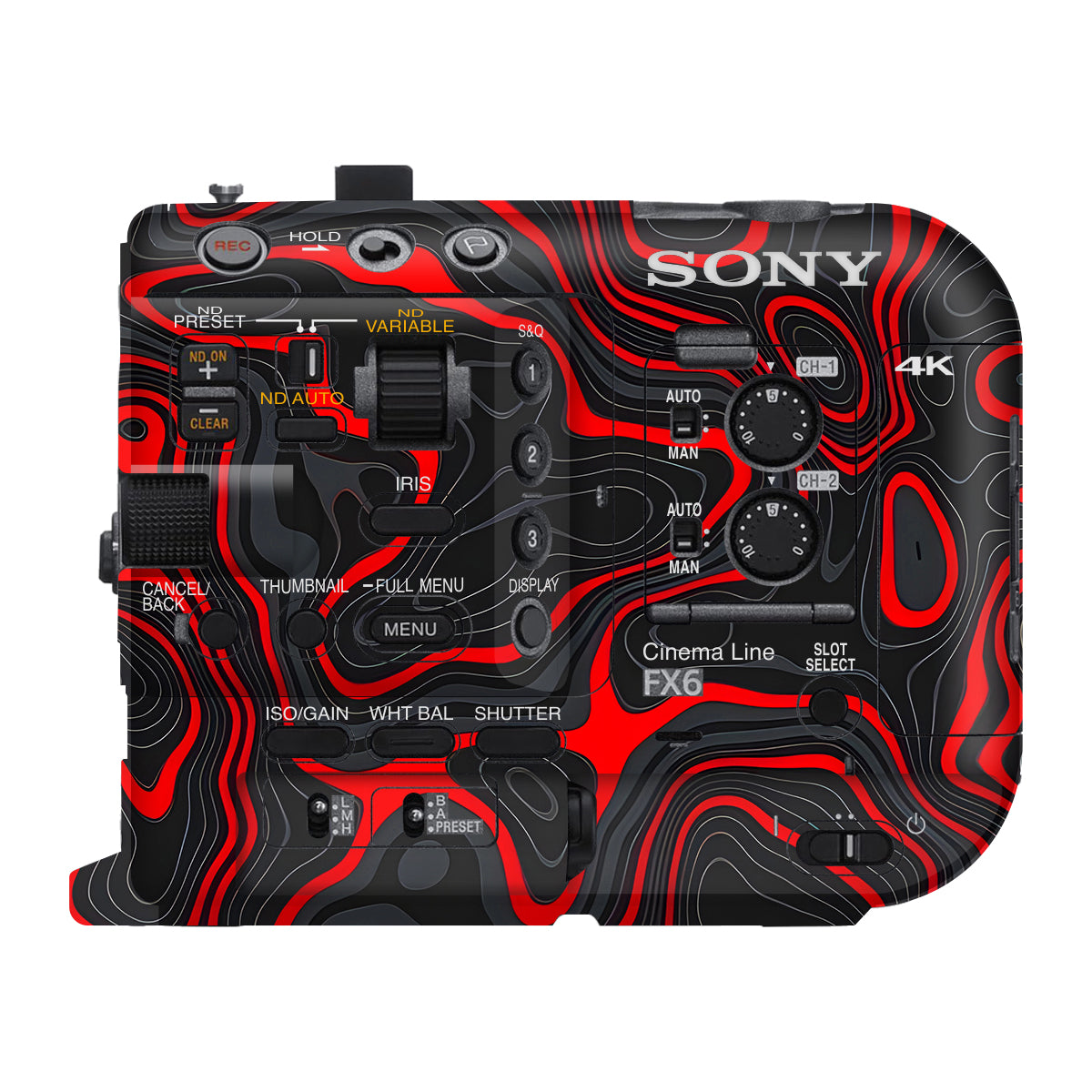 Crimson Waves Sony FX6 Camera Skin
