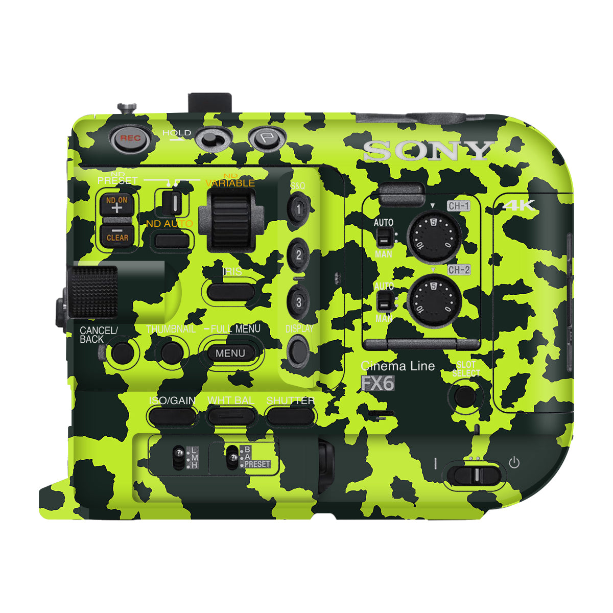 Neon Green Splatter Sony FX6 Camera Skin