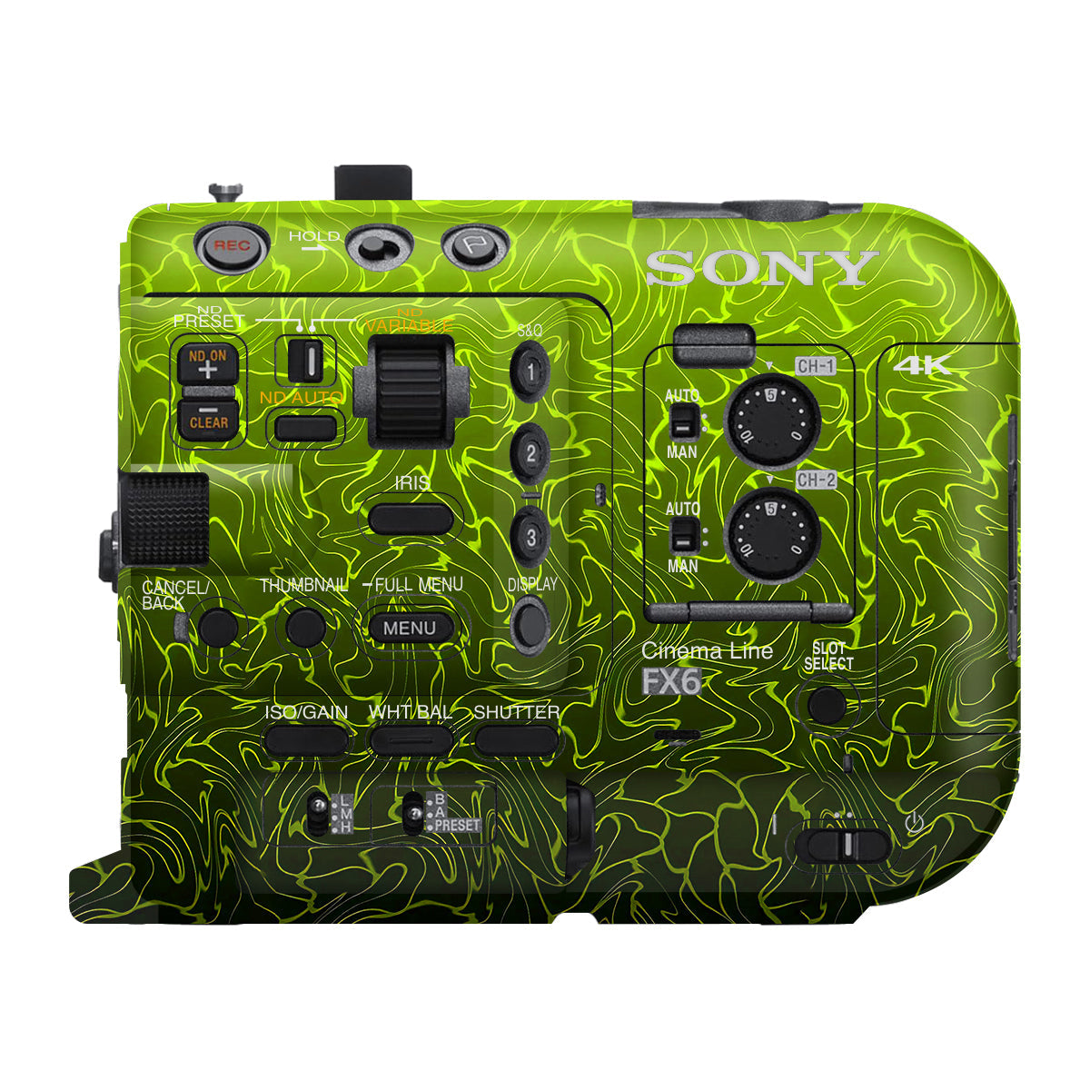 Lime Yellow to Black Gradient Sony FX6 Camera Skin