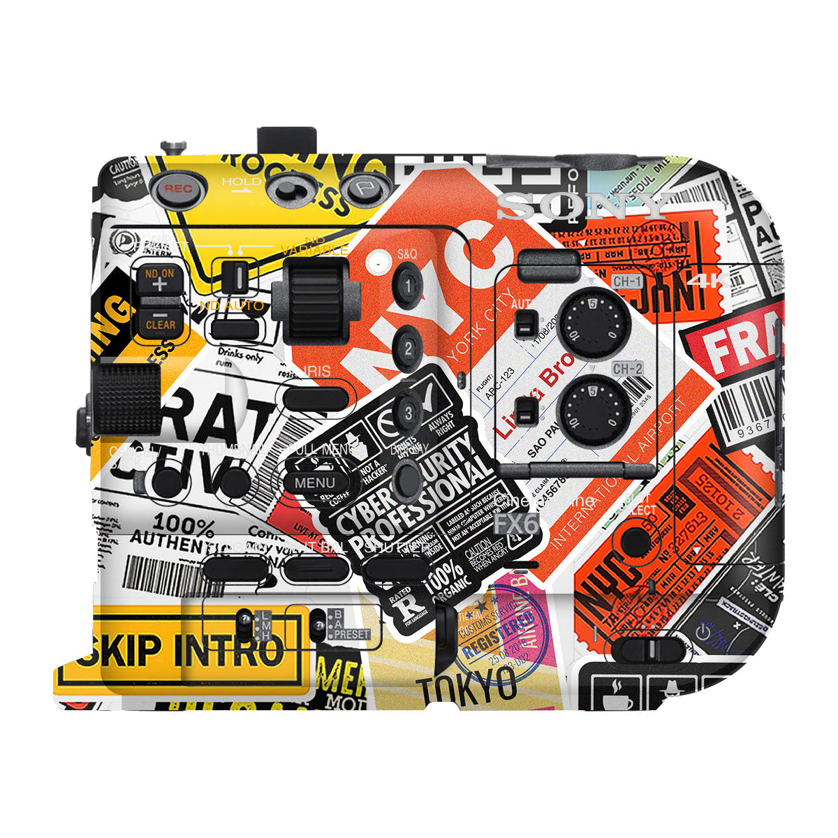 Tech Aesthetic Sticker Collage Sony FX6 Camera Skin