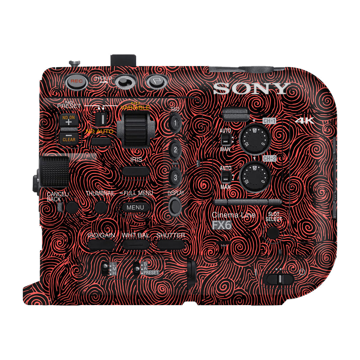 Red Spirals Sony FX6 Camera Skin