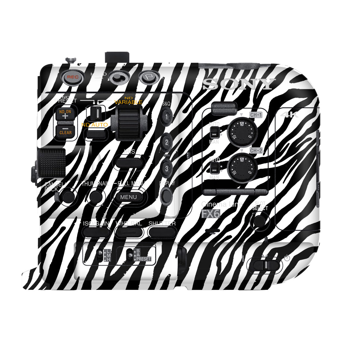 Classic Zebra Stripes Sony FX6 Camera Skin