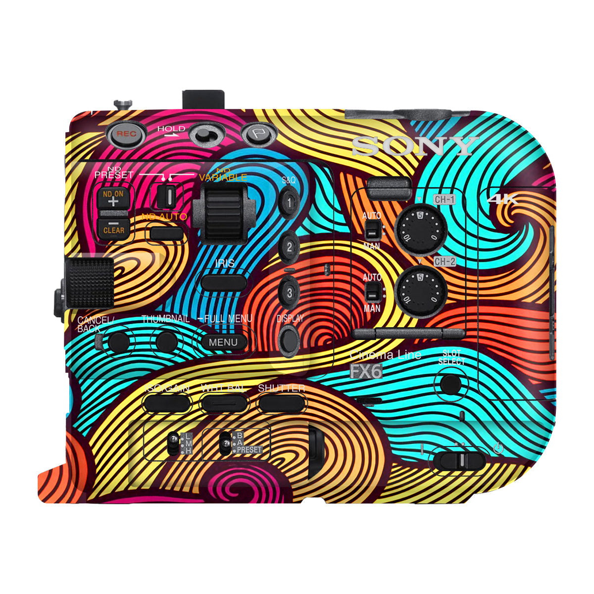 Retro Colorful Doodle Art Pattern Sony FX6 Camera Skin