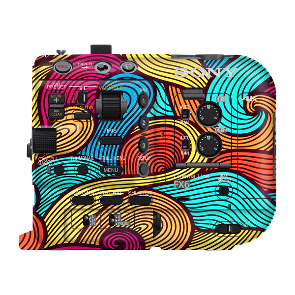 Retro Colorful Doodle Art Pattern Sony FX6 Camera Skin