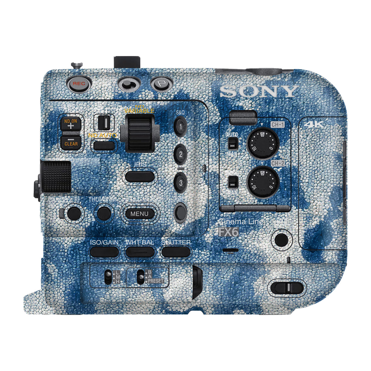 Blue Watercolor Fabric Sony FX6 Camera Skin