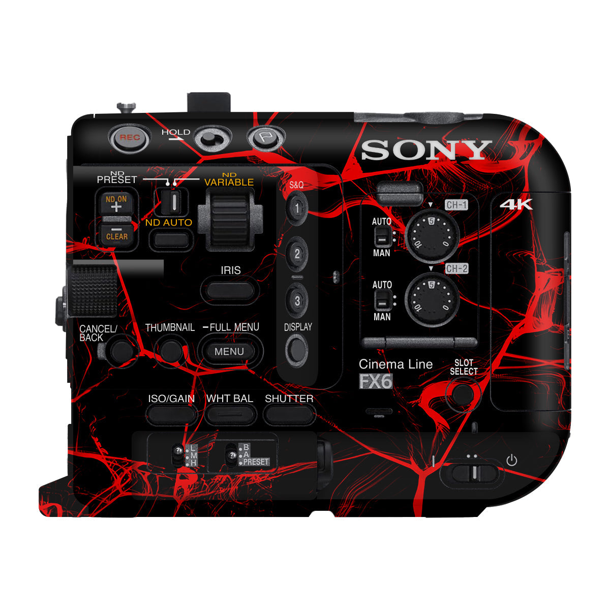 Red Neural Grid Sony FX6 Camera Skin