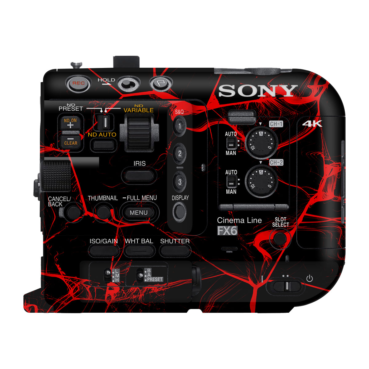 Red Neural Grid Sony FX6 Camera Skin