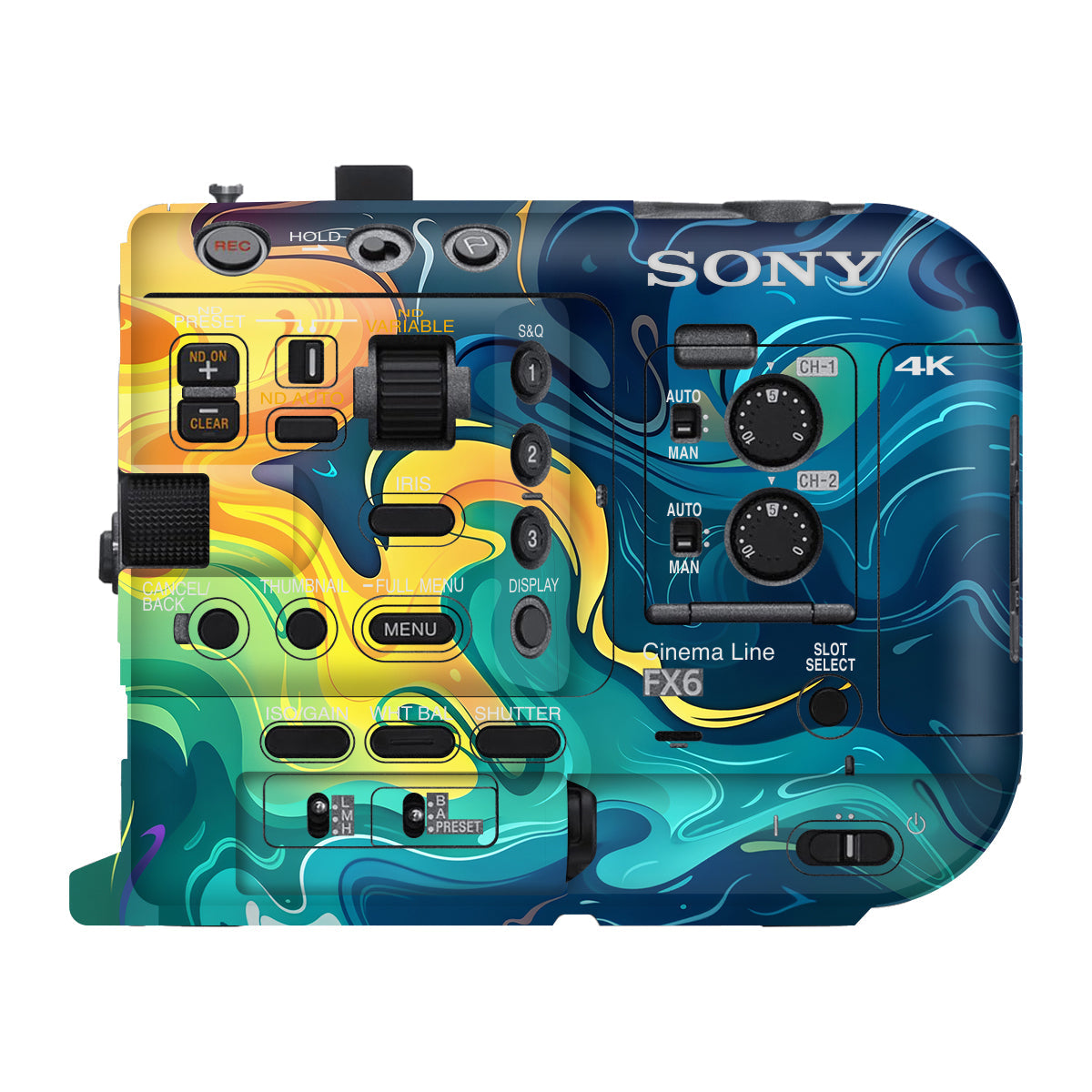 Rainbow Liquid Fusion Sony FX6 Camera Skin