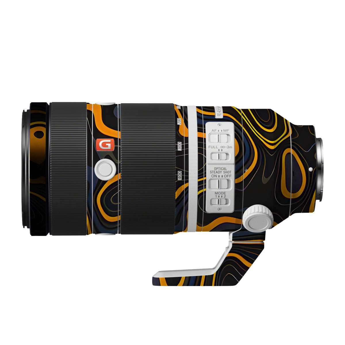 Amber Topographic Waves Sony FE 100-400mm F/4.5-5.6 GM OSS Camera Lens Skin