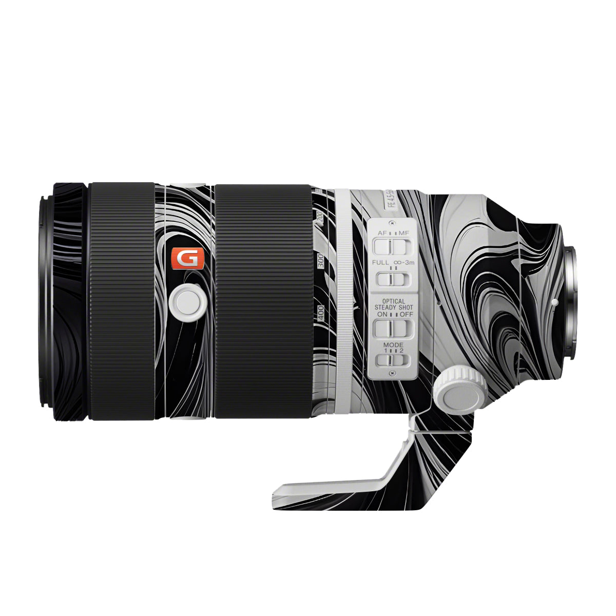 Black and White Marble Sony FE 100-400mm F/4.5-5.6 GM OSS Camera Lens Skin
