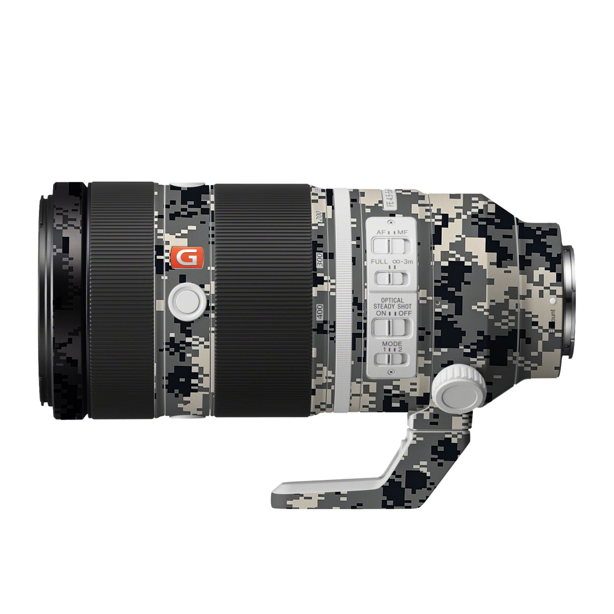 Grey Black Pixel Sony FE 100-400mm F/4.5-5.6 GM OSS Camera Lens Skin