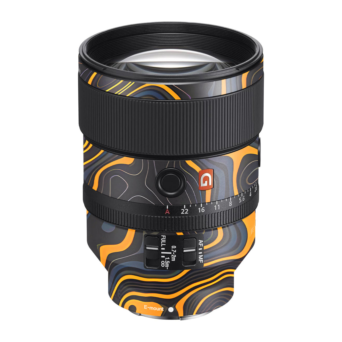 Amber Topographic Waves Sony FE 135mm F/1.8 GM Camera Lens Skin