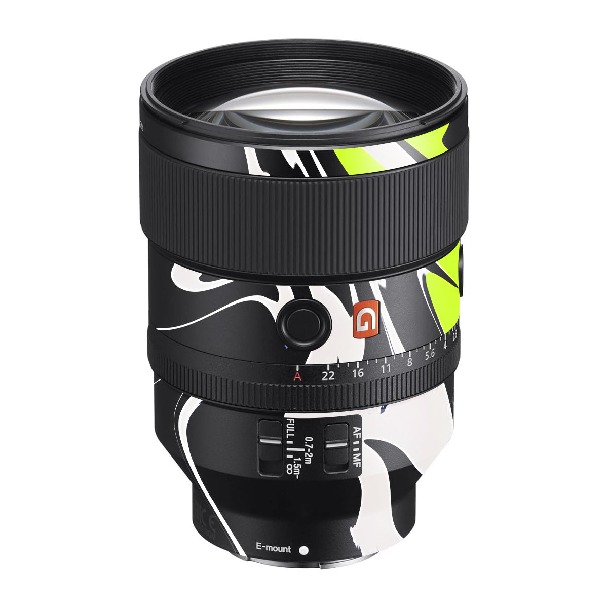 Neon Green and Black Pattern Sony FE 135mm F/1.8 GM Camera Lens Skin